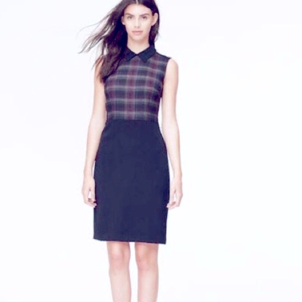 Loft Plaid Collared Sheath Dress